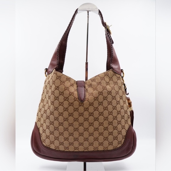 Fall🍂Gucci Jackie Hobo Two Way Tassel bag Gucci shoulder Bag Gg canvas tote - Picture 7 of 17